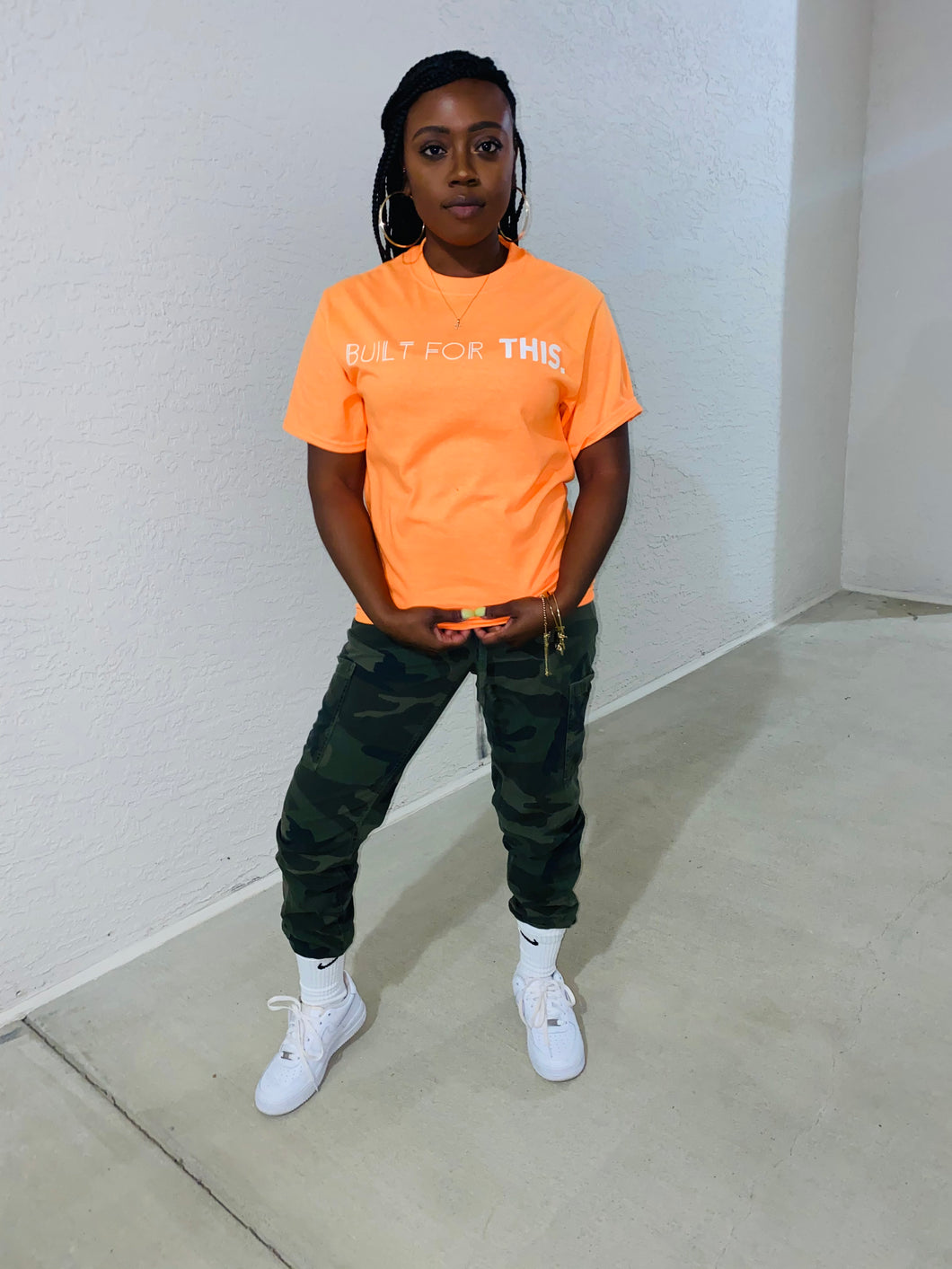 Neon Orange Crew Neck (white logo)